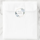 Elegant Dusty Blue Waterverf Flowers Dank u Vierkante Sticker (Tas)