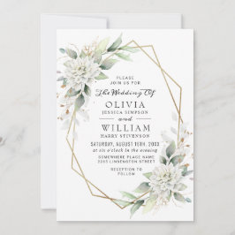Elegant Dusty Blue Waterverf Greenery Wedding Kaart