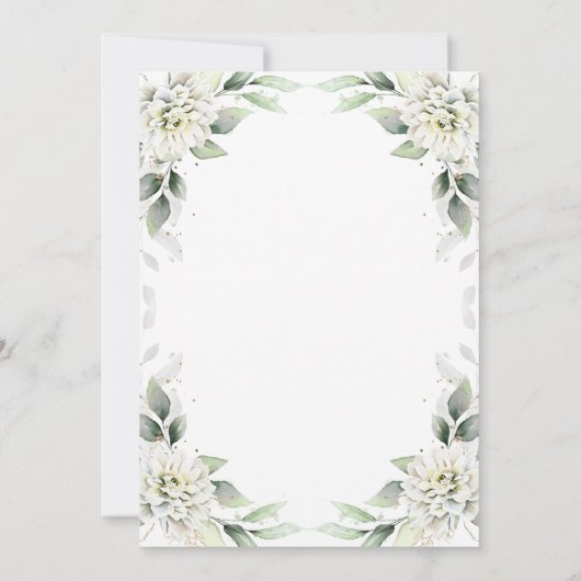 Elegant Dusty Blue Waterverf Greenery Wedding Kaart (Achterkant)