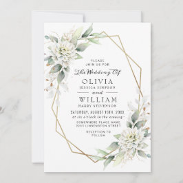 Elegant Dusty Blue Waterverf Greenery Wedding Kaart