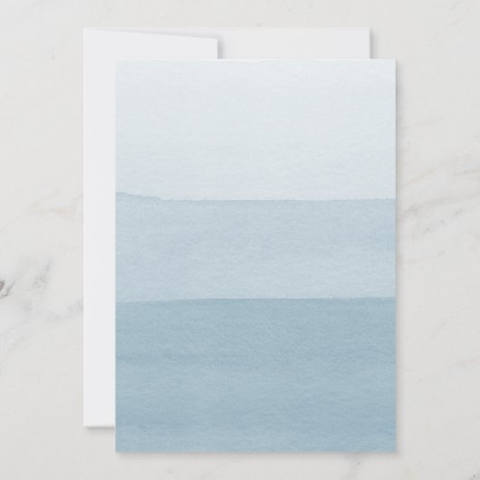 Elegant Dusty Blue Waterverf Ombre Save the Date (Achterkant)