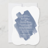 Elegant Dusty Blue Waterverf Wedding Invitations Kaart (Voorkant)