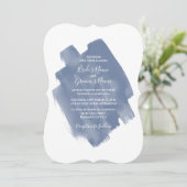 Elegant Dusty Blue Waterverf Wedding Invitations Kaart (Staand voorkant)
