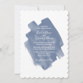 Elegant Dusty Blue Waterverf Wedding Invitations Kaart (Voorkant)