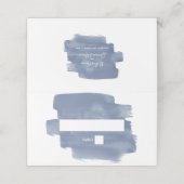 Elegant Dusty Blue Waterverf Wedding Place Card Plaatskaartje (Buitenkant ongevouwen)