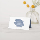 Elegant Dusty Blue Waterverf Wedding Place Card Plaatskaartje (Achterkant)