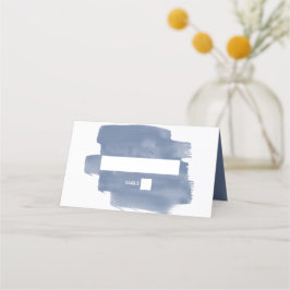 Elegant Dusty Blue Waterverf Wedding Place Card Plaatskaartje