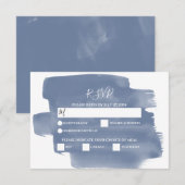 Elegant Dusty Blue Waterverf Wedding RSVP-kaarten RSVP Kaartje (Voorkant / Achterkant)