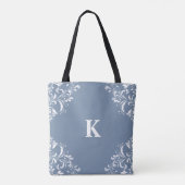 Elegant  Dusty Blue Wedding Bridesmaid's Tote Bag (Achterkant)