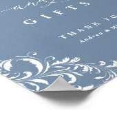 Elegant Dusty Blue Wedding Cards & Gifts Sign Poster (Hoek)