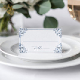 Elegant Dusty Blue Wedding  Classic Plaatskaartje
