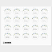 Elegant Dusty Blue Wedding Classic Round Sticker (Vel)