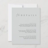 Elegant Dusty Blue Wedding Details Enclosure Card Kaart (Voorkant)