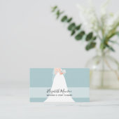Elegant Dusty Blue Wedding Event Planner Visitekaartje (Staand voorkant)