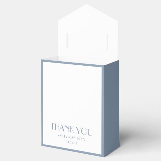 Elegant Dusty Blue Wedding Favor Box Bedankdoosjes (Geopend)