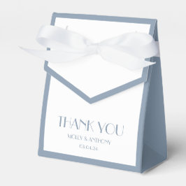 Elegant Dusty Blue Wedding Favor Box Bedankdoosjes