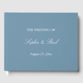 Elegant Dusty Blue Wedding Gastenboek (Voorkant)