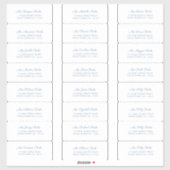 Elegant Dusty Blue Wedding Guest Adresetiketten Sticker (Vel)