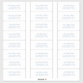 Elegant Dusty Blue Wedding Guest Adresetiketten Sticker