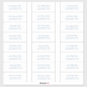 Elegant Dusty Blue Wedding Guest Adresetiketten Sticker