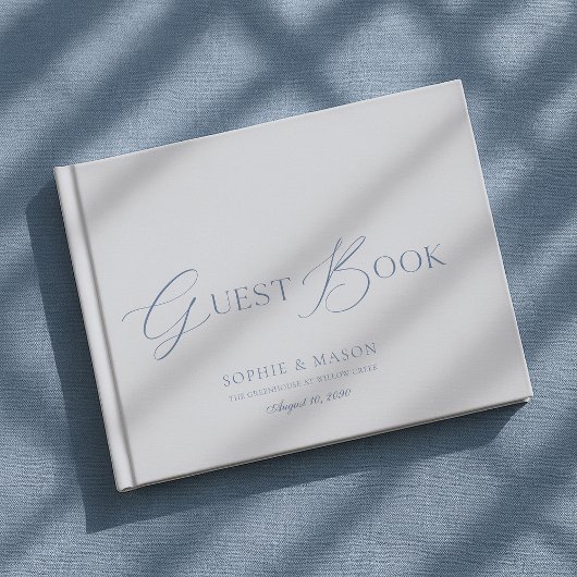 Elegant Dusty Blue Wedding Guest Book Gastenboek