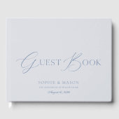 Elegant Dusty Blue Wedding Guest Book Gastenboek (Voorkant)