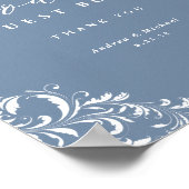 Elegant Dusty Blue Wedding Guest Book Sign Poster (Hoek)