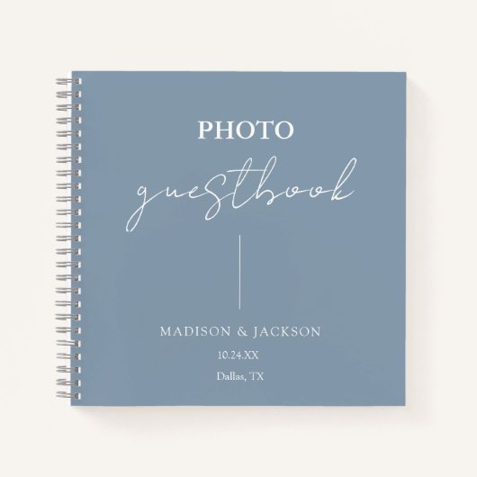 Elegant Dusty Blue Wedding Guestbook Notitieboek (Voorkant)