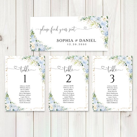 Elegant Dusty Blue Wedding Head Table Sign