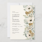 Elegant Dusty Blue Wedding Invitation Kaart (Voorkant)