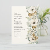 Elegant Dusty Blue Wedding Invitation Kaart (Staand voorkant)