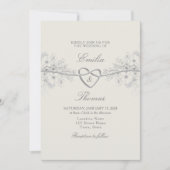 Elegant Dusty Blue Wedding Invitation Kaart (Voorkant)
