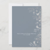 Elegant Dusty Blue Wedding Invitation Kaart (Achterkant)