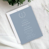 Elegant Dusty Blue Wedding Kaart