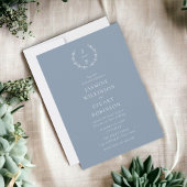 Elegant Dusty Blue Wedding Kaart