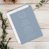 Elegant Dusty Blue Wedding Kaart