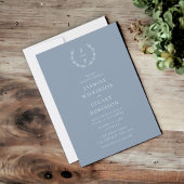 Elegant Dusty Blue Wedding Kaart