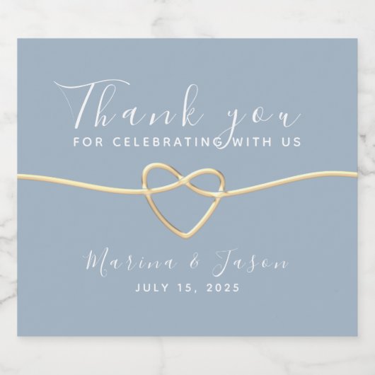 Elegant Dusty Blue Wedding Likeurfles Etiket (Enkel label)