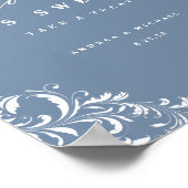 Elegant Dusty Blue Wedding Love is Sweet Sign Poster (Hoek)