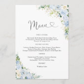 Elegant Dusty Blue Wedding Menu (Voorkant)