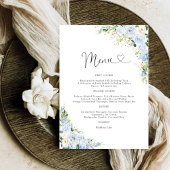 Elegant Dusty Blue Wedding Menu