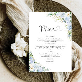 Elegant Dusty Blue Wedding Menu