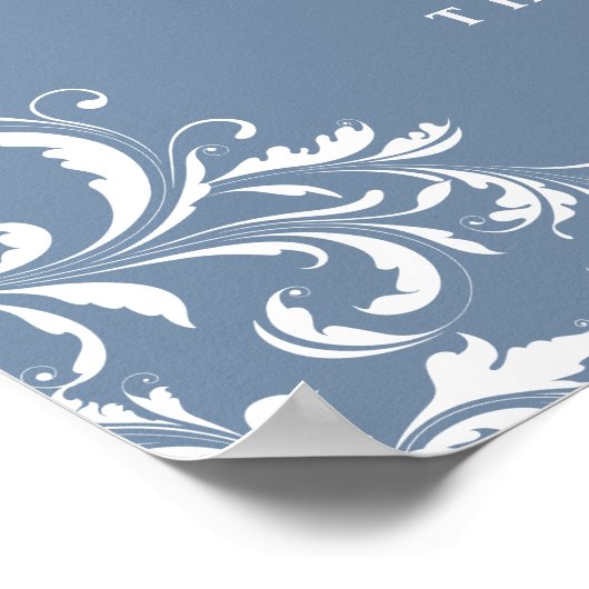 Elegant Dusty Blue Wedding Photo Guest Book Sign Poster (Hoek)