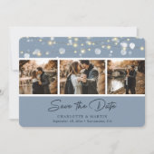 Elegant Dusty Blue Wedding Photo Save the Date (Voorkant)