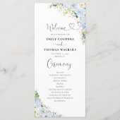 Elegant Dusty Blue Wedding Program Programmakaart (Voorkant)