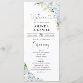 Elegant Dusty Blue Wedding Program Programmakaart (Voorkant)