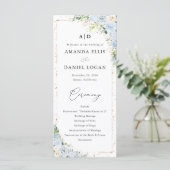 Elegant Dusty Blue Wedding Program Programmakaart (Staand voorkant)