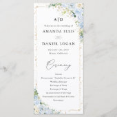 Elegant Dusty Blue Wedding Program Programmakaart (Voorkant)