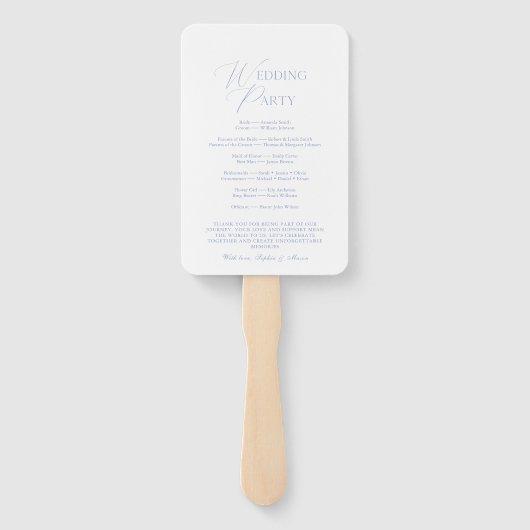 Elegant Dusty Blue Wedding Program & Welcome Sign Handwaaier (Achterkant)