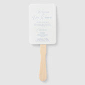 Elegant Dusty Blue Wedding Program & Welcome Sign Handwaaier (Voorkant)